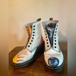 Handpainted Sun & Moon Doc Martens
